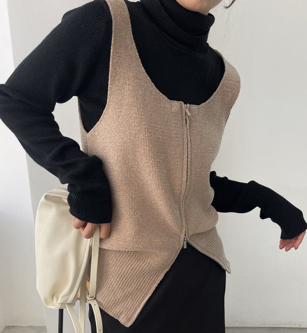  「モールZIPベスト」|ニット・セーター|