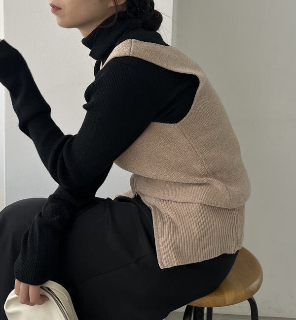  「モールZIPベスト」|ニット・セーター|