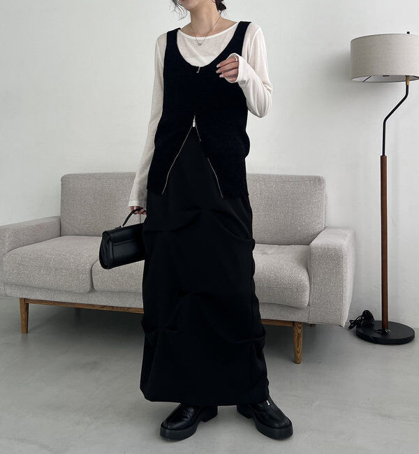  「モールZIPベスト」|ニット・セーター|