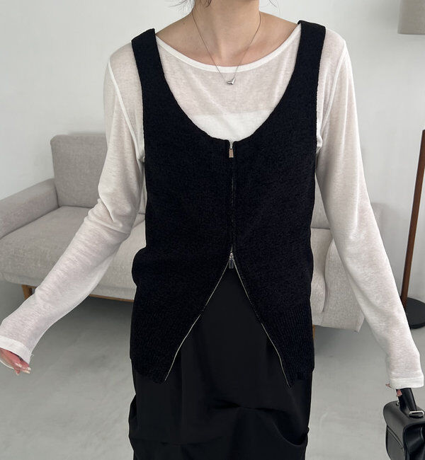  「モールZIPベスト」|ニット・セーター|