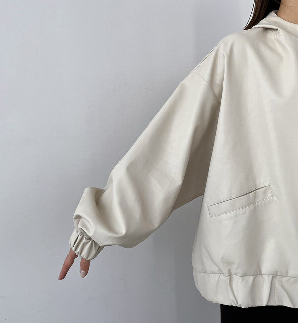  「＜YENN＞レザーフーディージャケット」|ブルゾン・スタジャン|