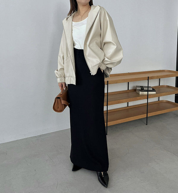  「＜YENN＞レザーフーディージャケット」|ブルゾン・スタジャン|