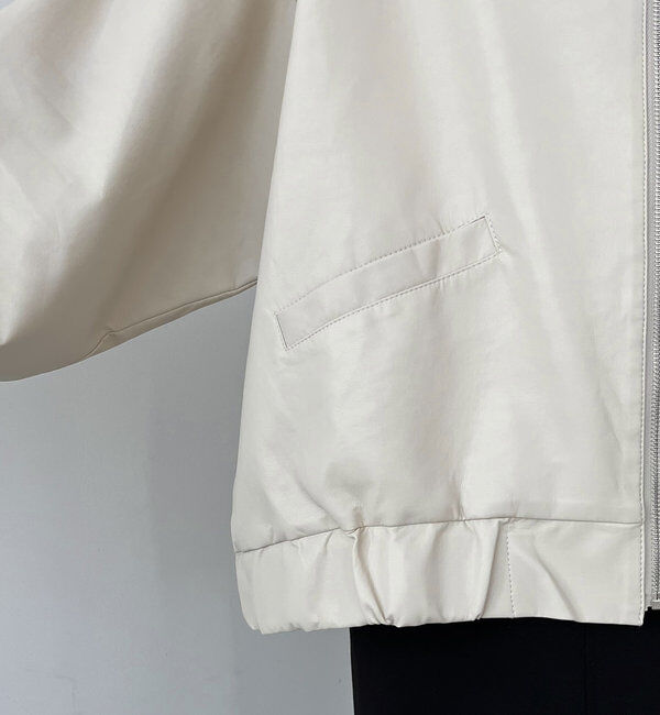  「＜YENN＞レザーフーディージャケット」|ブルゾン・スタジャン|