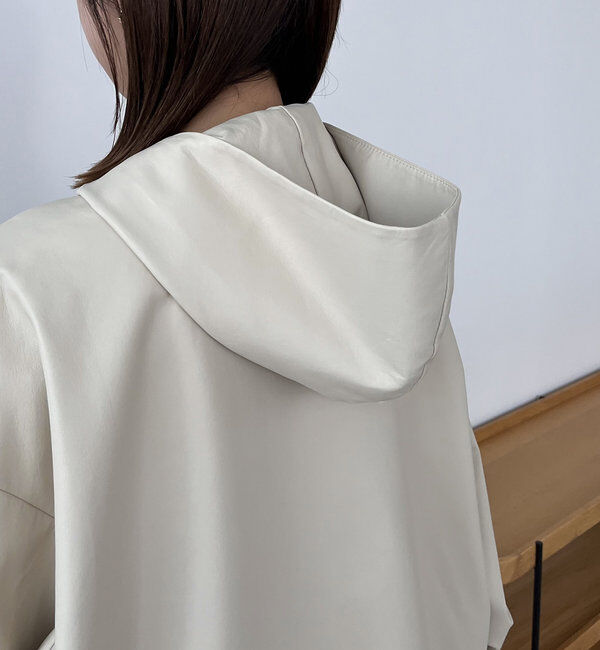  「＜YENN＞レザーフーディージャケット」|ブルゾン・スタジャン|