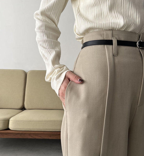  「ベルトSETセンタータックパンツ」|チノ|