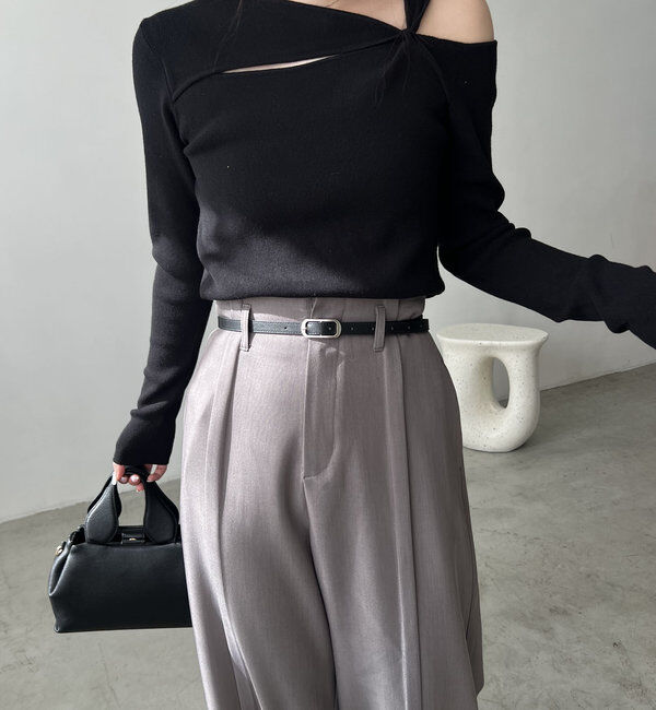  「ベルトSETセンタータックパンツ」|チノ|