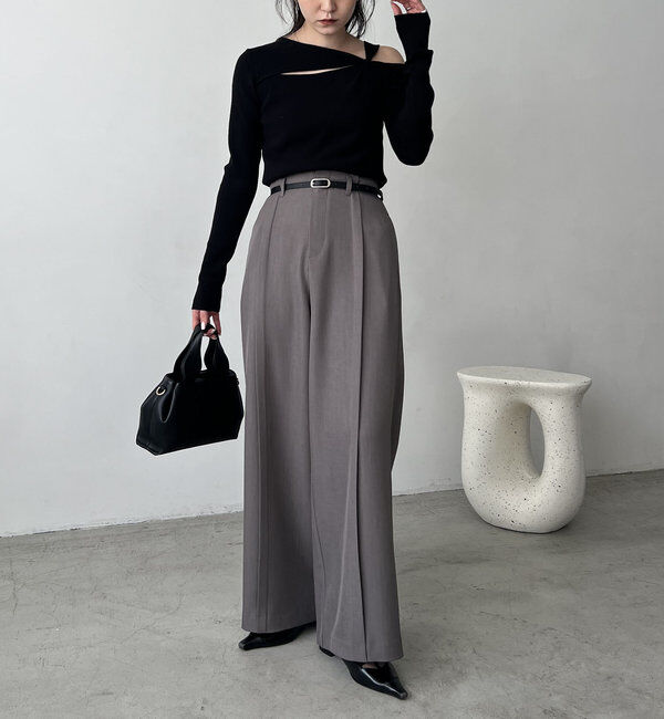  「ベルトSETセンタータックパンツ」|チノ|