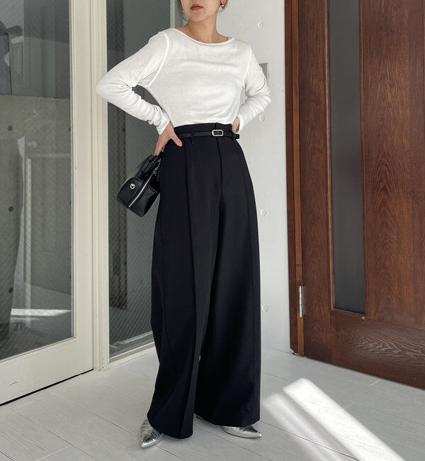  「ベルトSETセンタータックパンツ」|チノ|