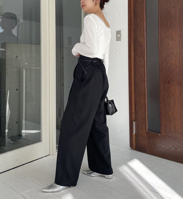  「ベルトSETセンタータックパンツ」|チノ|