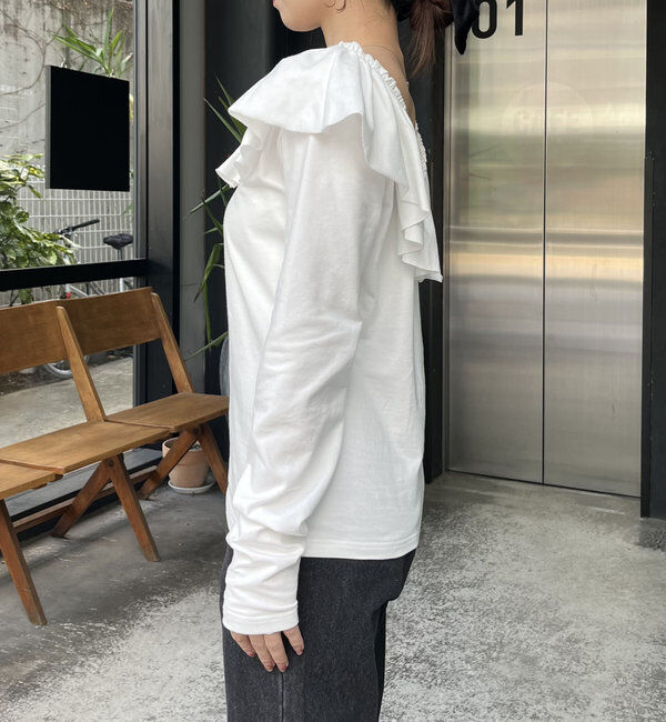  「フリル2WAYロンT」|Tシャツ・カットソー|