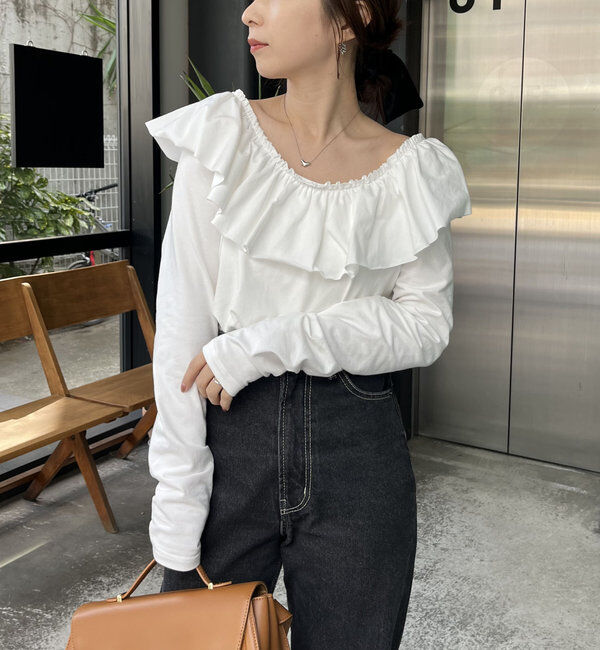  「フリル2WAYロンT」|Tシャツ・カットソー|