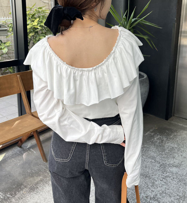  「フリル2WAYロンT」|Tシャツ・カットソー|