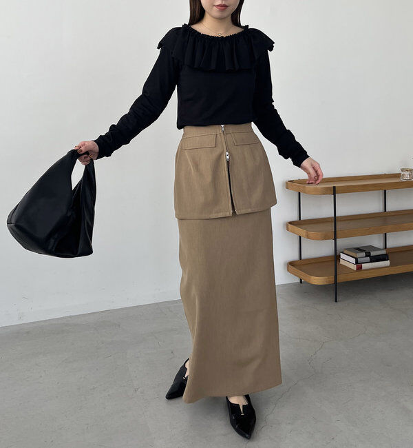  「フリル2WAYロンT」|Tシャツ・カットソー|