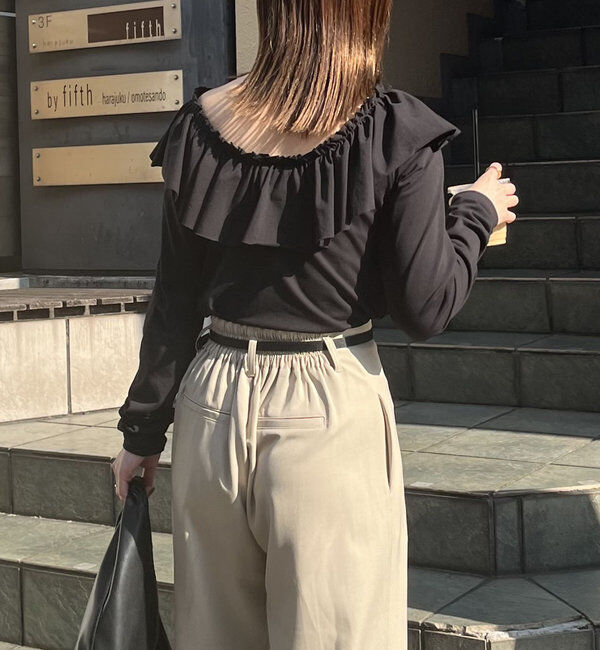  「フリル2WAYロンT」|Tシャツ・カットソー|