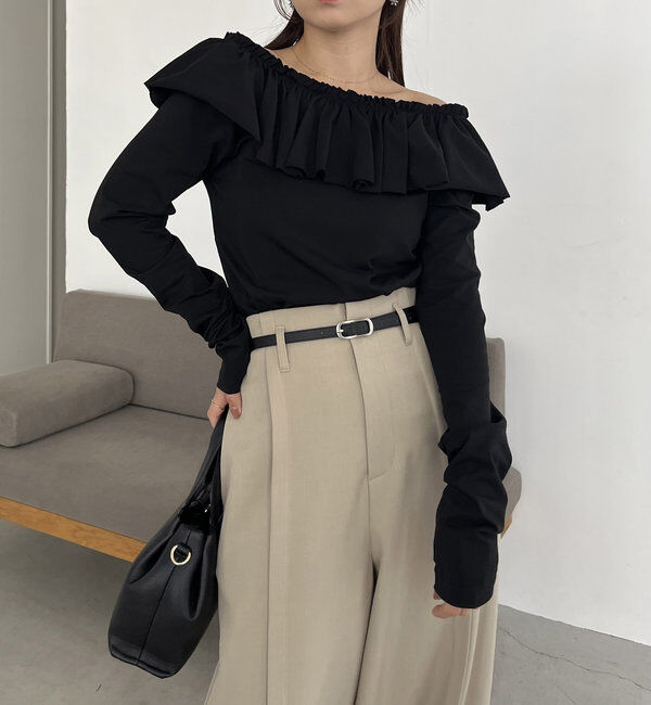  「フリル2WAYロンT」|Tシャツ・カットソー|