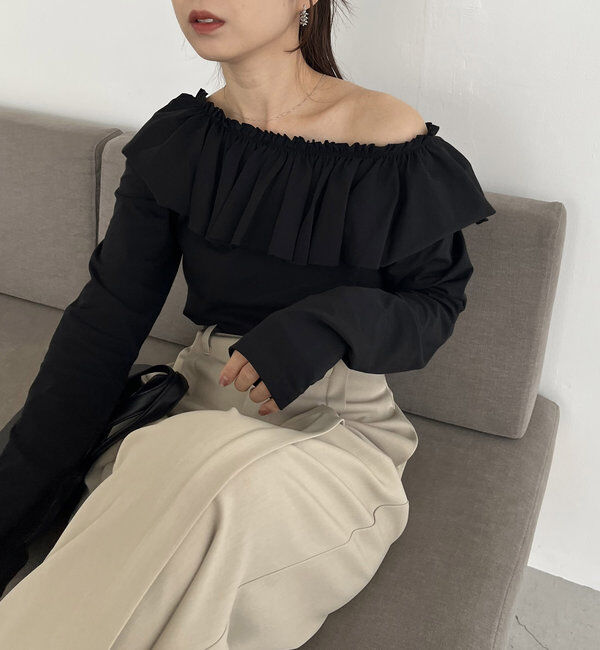  「フリル2WAYロンT」|Tシャツ・カットソー|