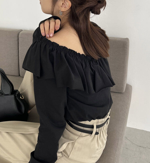  「フリル2WAYロンT」|Tシャツ・カットソー|