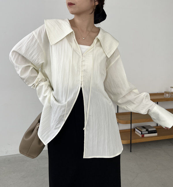  「【セットアイテム】ビスチェ付BIG襟シャツ」|シャツ・ブラウス|