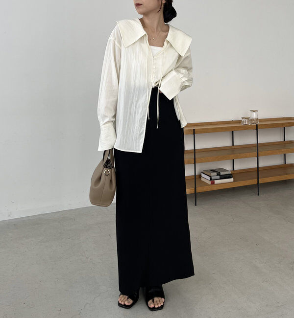  「【セットアイテム】ビスチェ付BIG襟シャツ」|シャツ・ブラウス|