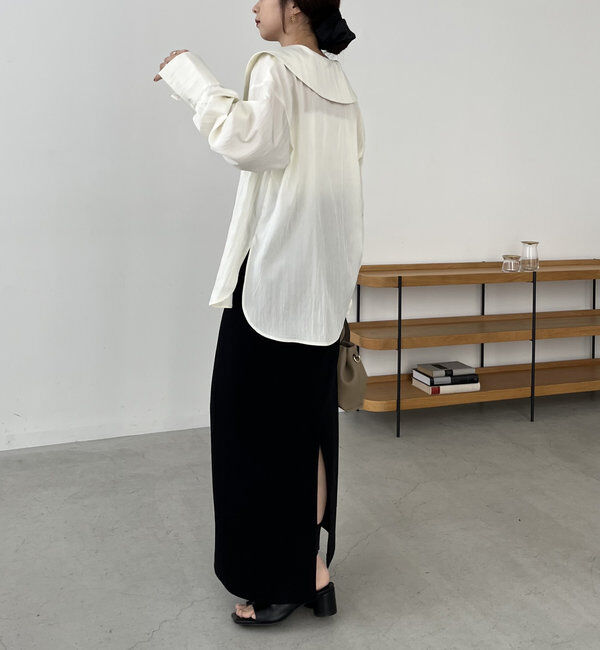  「【セットアイテム】ビスチェ付BIG襟シャツ」|シャツ・ブラウス|