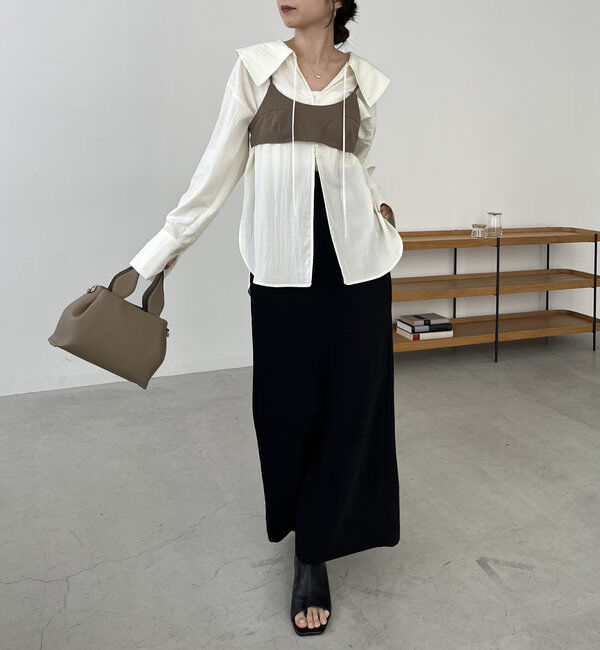  「【セットアイテム】ビスチェ付BIG襟シャツ」|シャツ・ブラウス|
