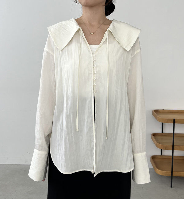  「【セットアイテム】ビスチェ付BIG襟シャツ」|シャツ・ブラウス|