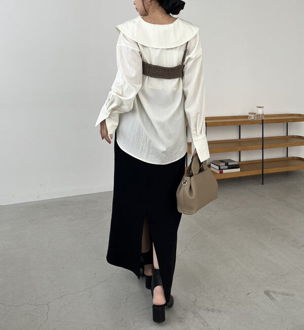  「【セットアイテム】ビスチェ付BIG襟シャツ」|シャツ・ブラウス|