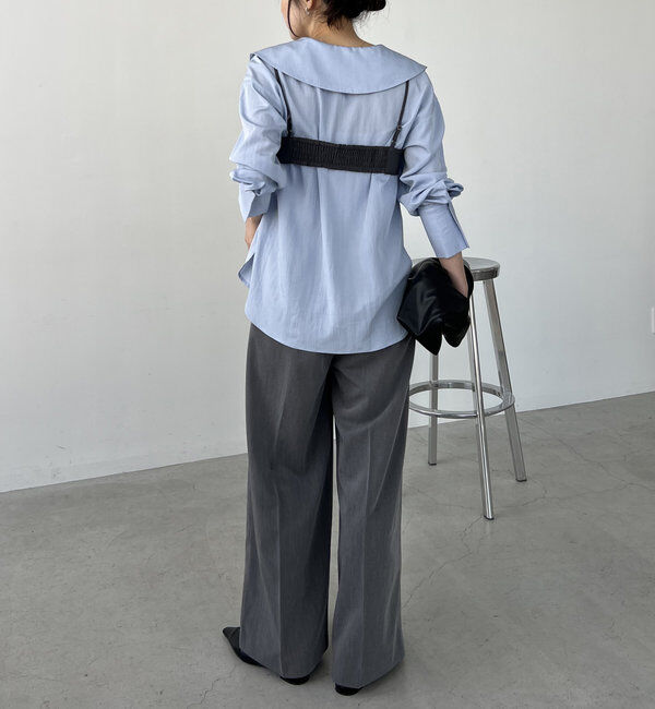  「【セットアイテム】ビスチェ付BIG襟シャツ」|シャツ・ブラウス|