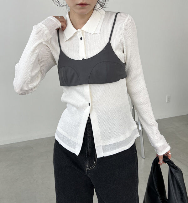  「【セットアイテム】ビスチェ付BIG襟シャツ」|シャツ・ブラウス|