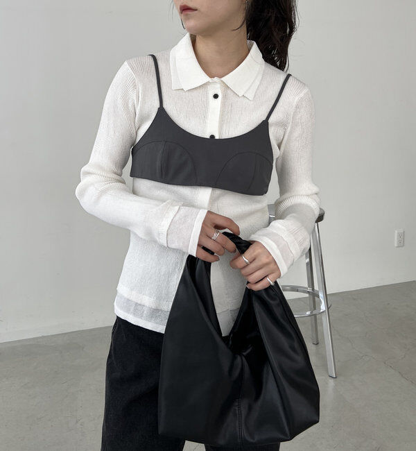  「【セットアイテム】ビスチェ付BIG襟シャツ」|シャツ・ブラウス|