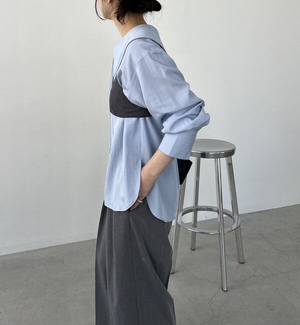  「【セットアイテム】ビスチェ付BIG襟シャツ」|シャツ・ブラウス|