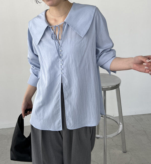  「【セットアイテム】ビスチェ付BIG襟シャツ」|シャツ・ブラウス|