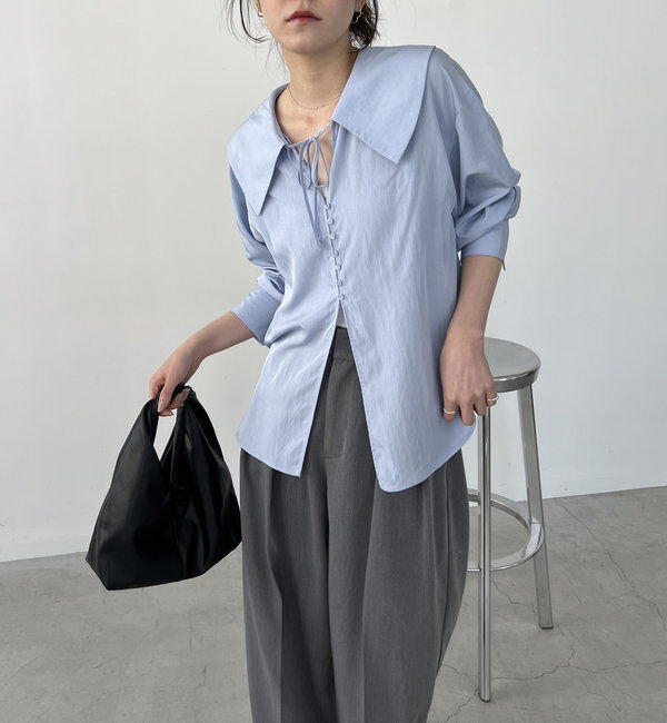  「【セットアイテム】ビスチェ付BIG襟シャツ」|シャツ・ブラウス|