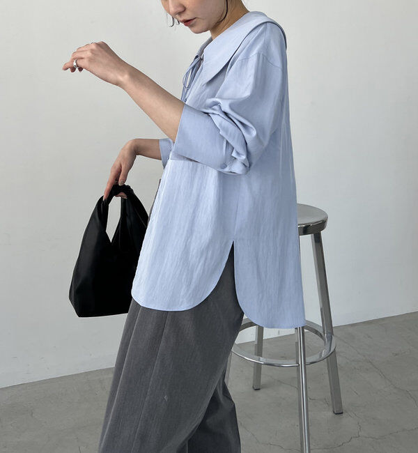  「【セットアイテム】ビスチェ付BIG襟シャツ」|シャツ・ブラウス|