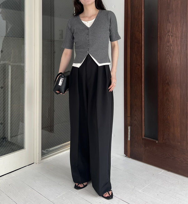  「【追加販売決定】カーディガン風バイカラーレイヤードプルオーバー」|Tシャツ・カットソー|