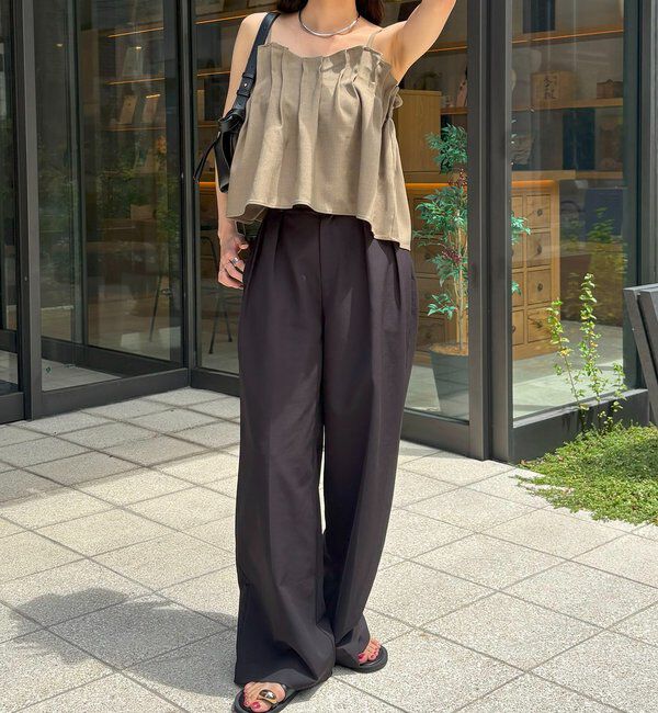  「【オールシーズン◎】タックフレアキャミ」|シャツ・ブラウス|