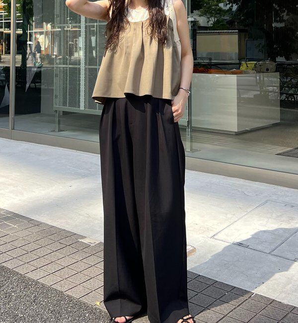  「【オールシーズン◎】タックフレアキャミ」|シャツ・ブラウス|