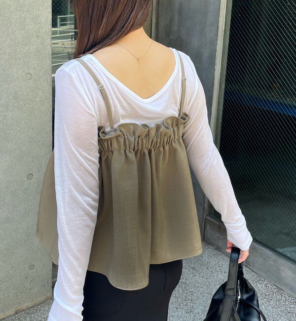  「【オールシーズン◎】タックフレアキャミ」|シャツ・ブラウス|