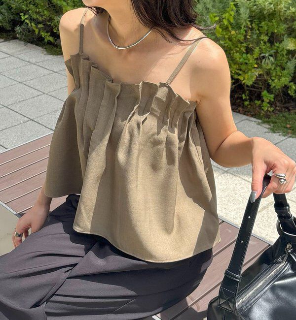  「【オールシーズン◎】タックフレアキャミ」|シャツ・ブラウス|