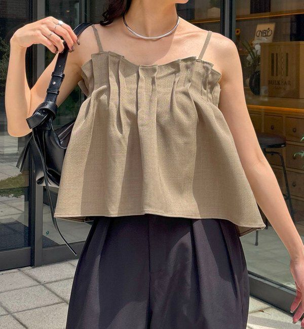  「【オールシーズン◎】タックフレアキャミ」|シャツ・ブラウス|