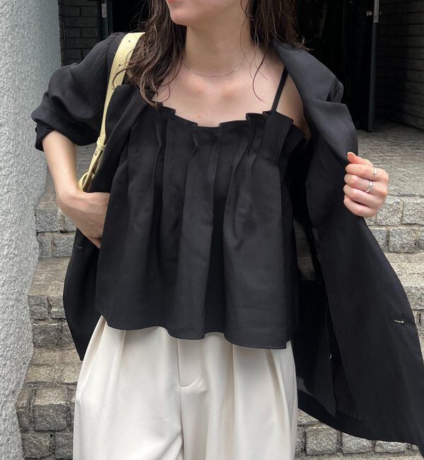  「【オールシーズン◎】タックフレアキャミ」|シャツ・ブラウス|