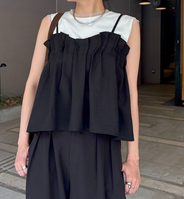  「【オールシーズン◎】タックフレアキャミ」|シャツ・ブラウス|