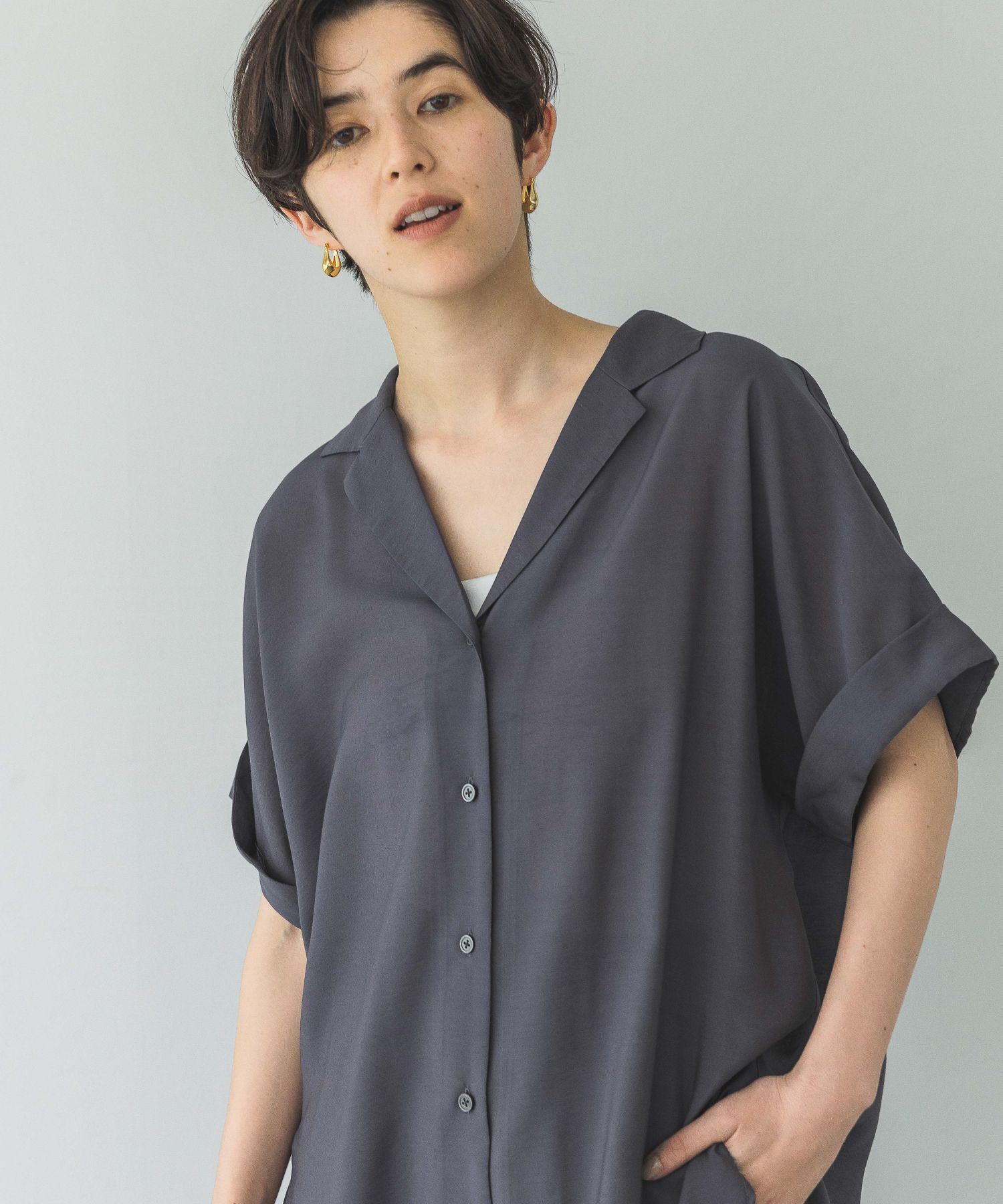 A part by 「【洗える】シアーカイキンBIGシャツ」|シャツ・ブラウス|
