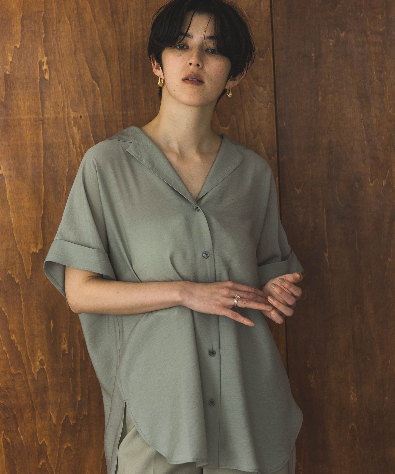 A part by 「【洗える】シアーカイキンBIGシャツ」|シャツ・ブラウス|