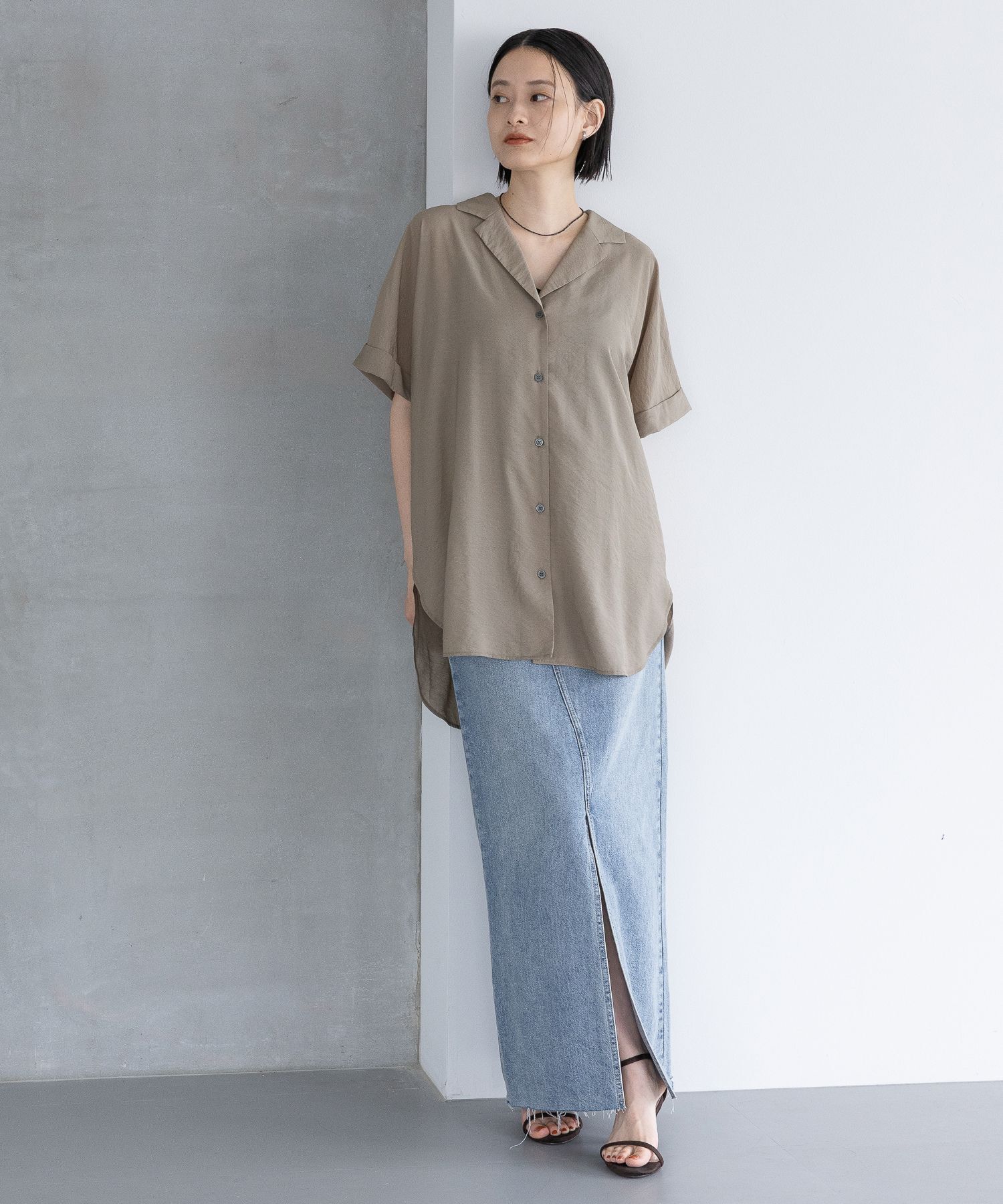 A part by 「【洗える】シアーカイキンBIGシャツ」|シャツ・ブラウス|