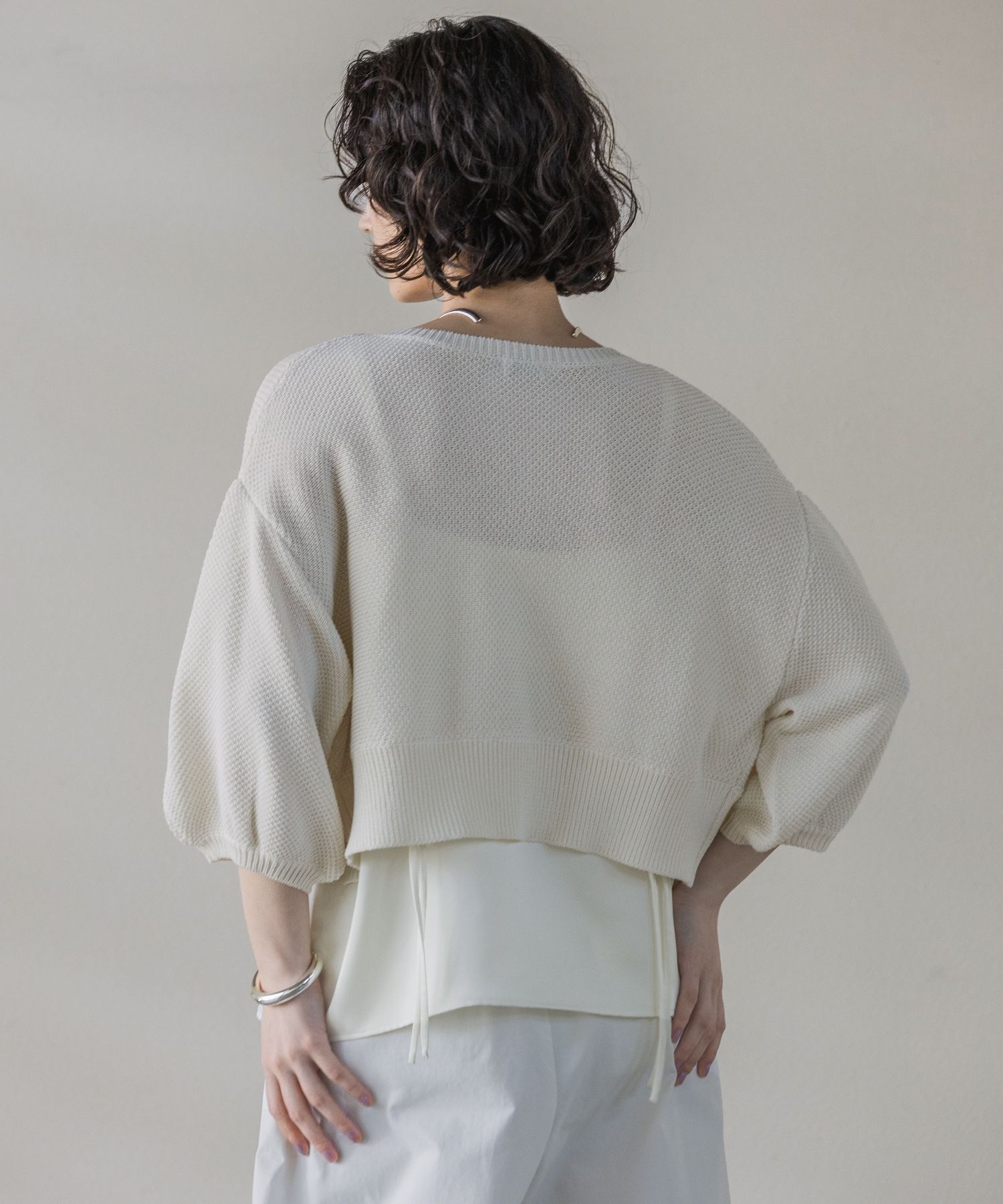 A part by 「コンパクトパフカーディガン_半袖」|カーディガン|