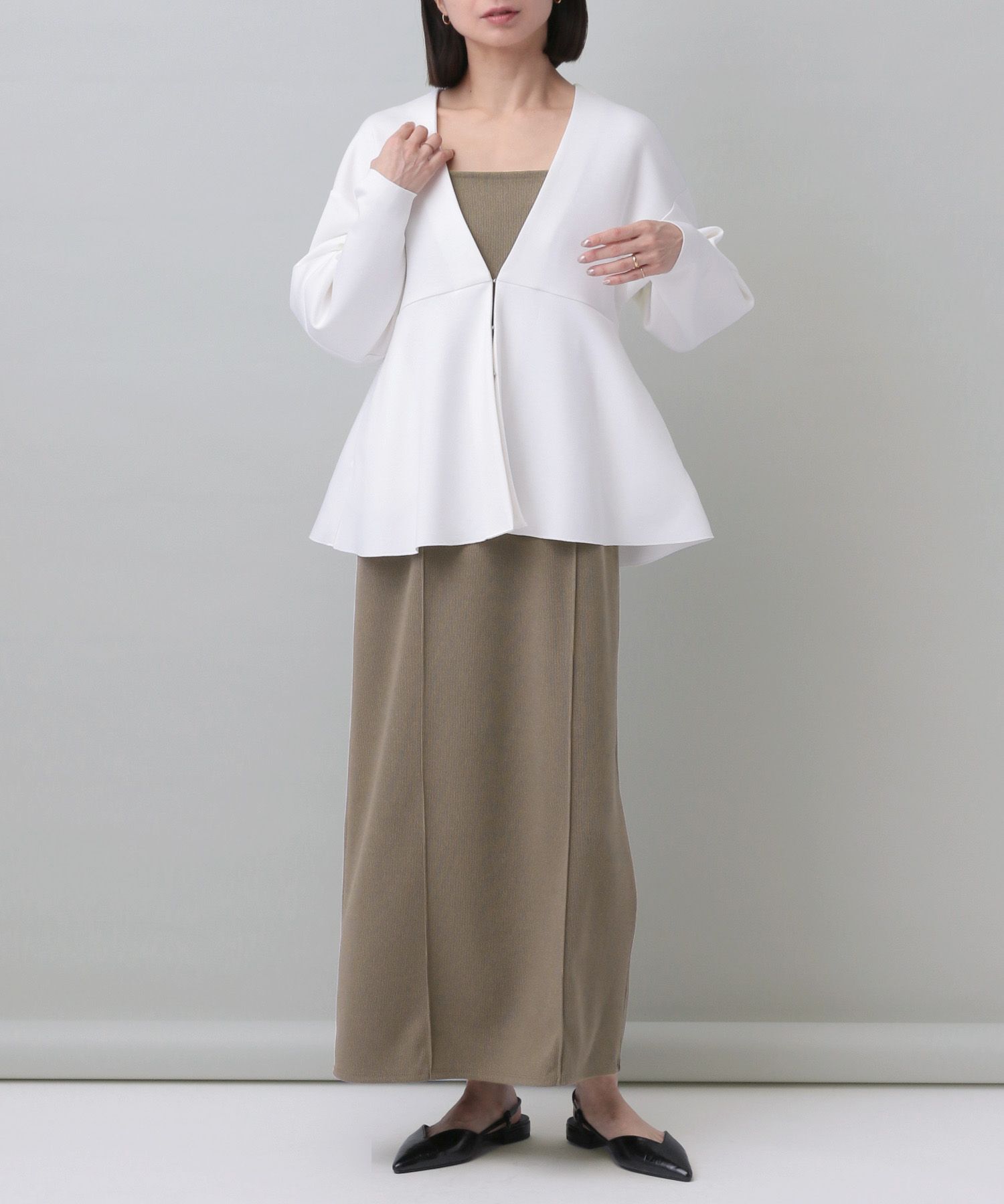 A part by 「【e/rm】ペプラムカーディガンセットドレスワンピース」|ワンピース|