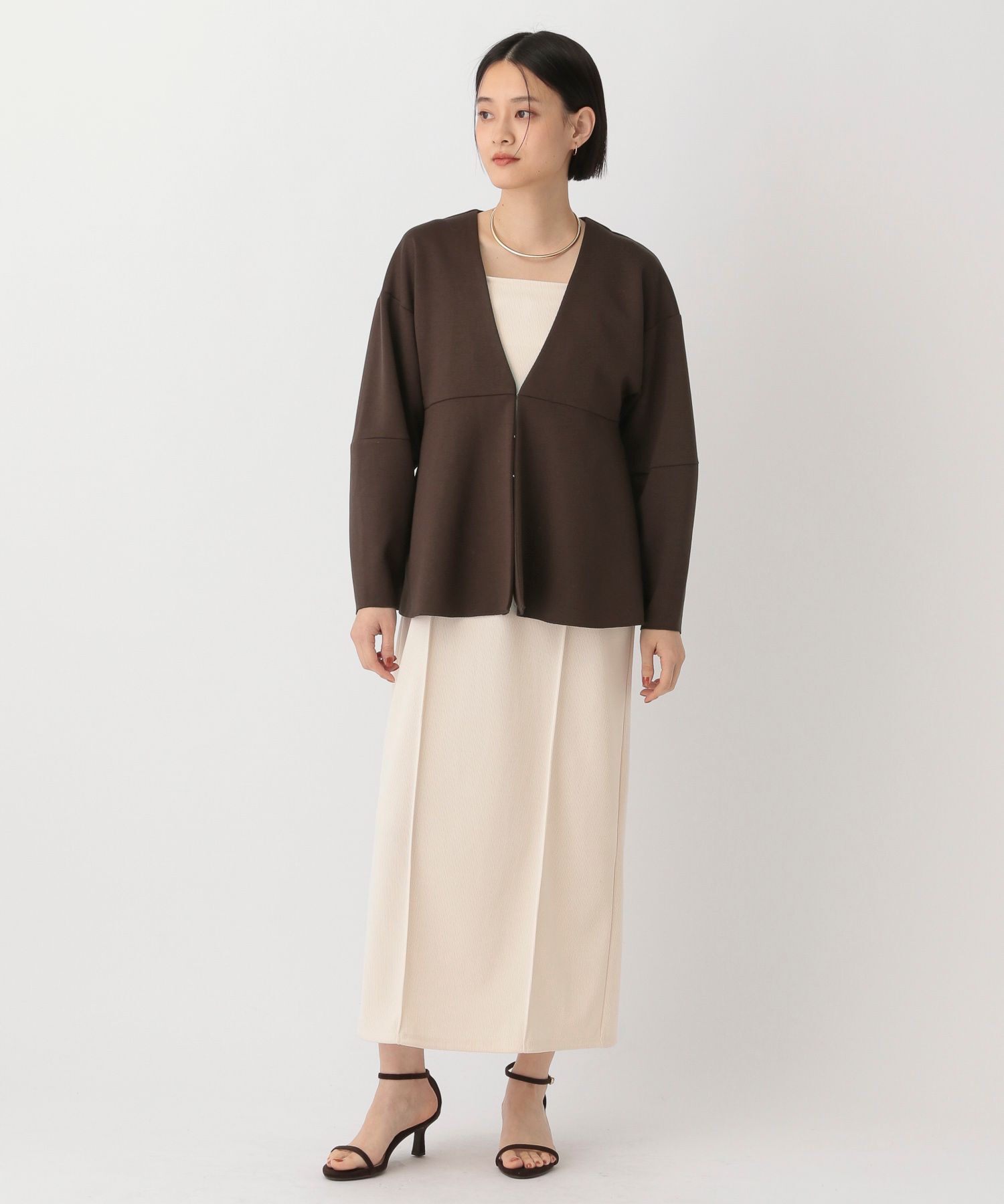 A part by 「【e/rm】ペプラムカーディガンセットドレスワンピース」|ワンピース|