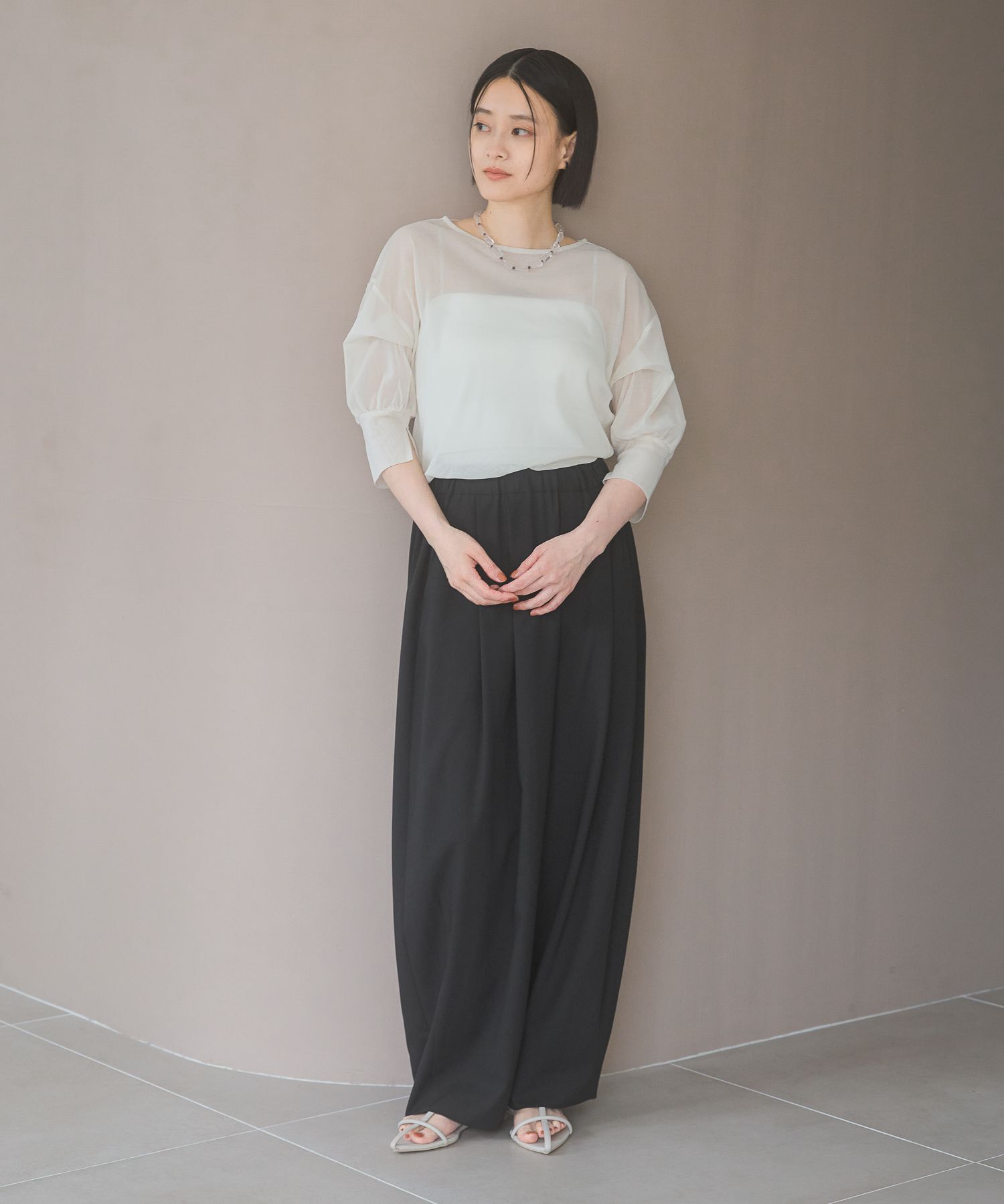 A part by 「チュールパフプルオーバー_半袖」|Tシャツ・カットソー|