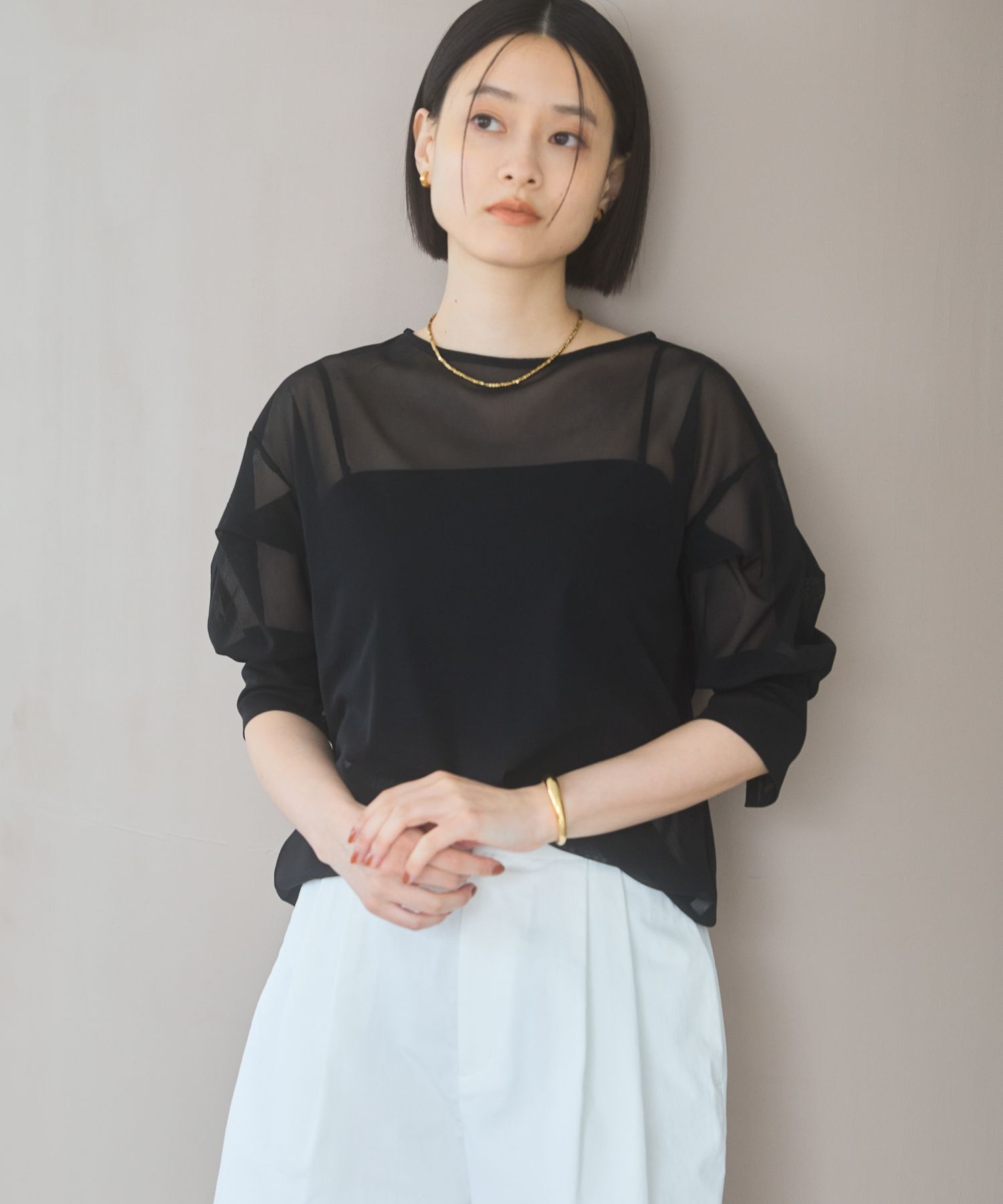 A part by 「チュールパフプルオーバー_半袖」|Tシャツ・カットソー|